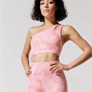 Carbon38 Pink One-Shoulder Sports Bra